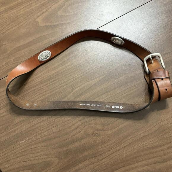 American Vintage Other - NWOT NCAA Arkansas Razorbacks Brown Leather Concho‎ Belt Leather Size 38 Hunting